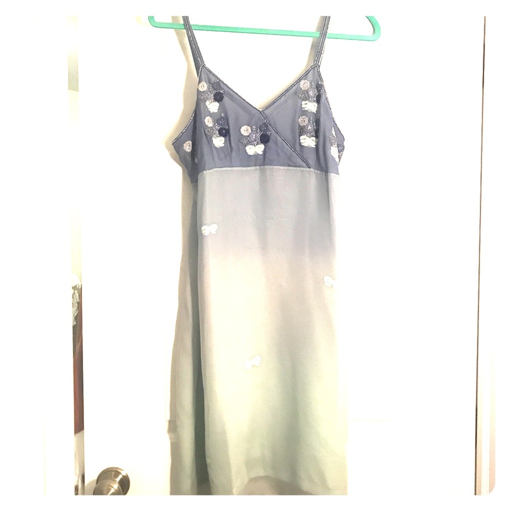 Beautifully beaded periwinkle blue ombré dress!